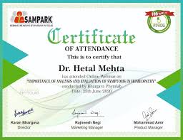 CERTIFICATE OF HOMEO PUNCTURE